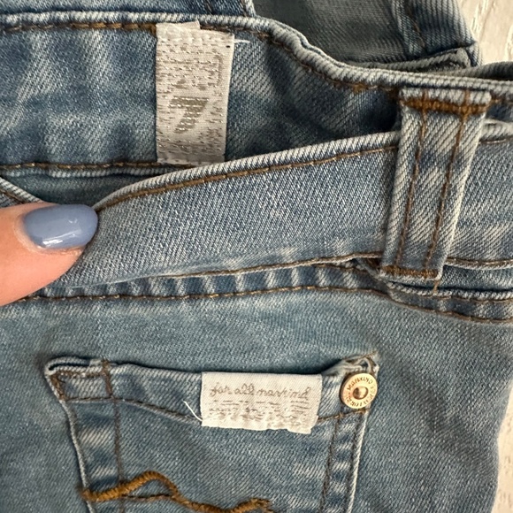 7 for all Mankind Toddler Girls Overall Shorts with Lace detail size 18 M - Picture 7 of 8